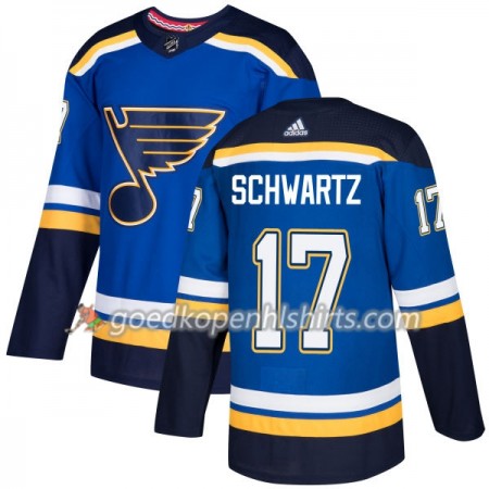 St. Louis Blues Jaden Schwartz 17 Adidas 2017-2018 Blauw Authentic Shirt - Mannen